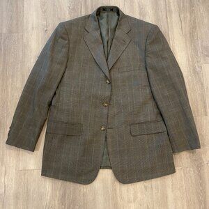 Canali Hand Made Men’s Blazer – Brown Check, Super 120’s – Size 52R